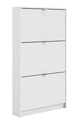 Shoes Shoe Cabinet 3 folding doors with 1 compartment - White