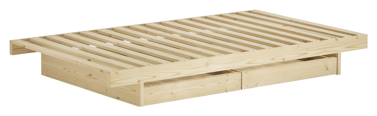 Kanso Bed frame with sideboxes 90 x 200, oak