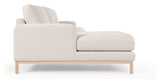 Mihaela 3-pers. Sofa with left-facing chaise longue, White fleece