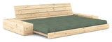 Base Sofa bed with Sideboxes, Olive Green/nature