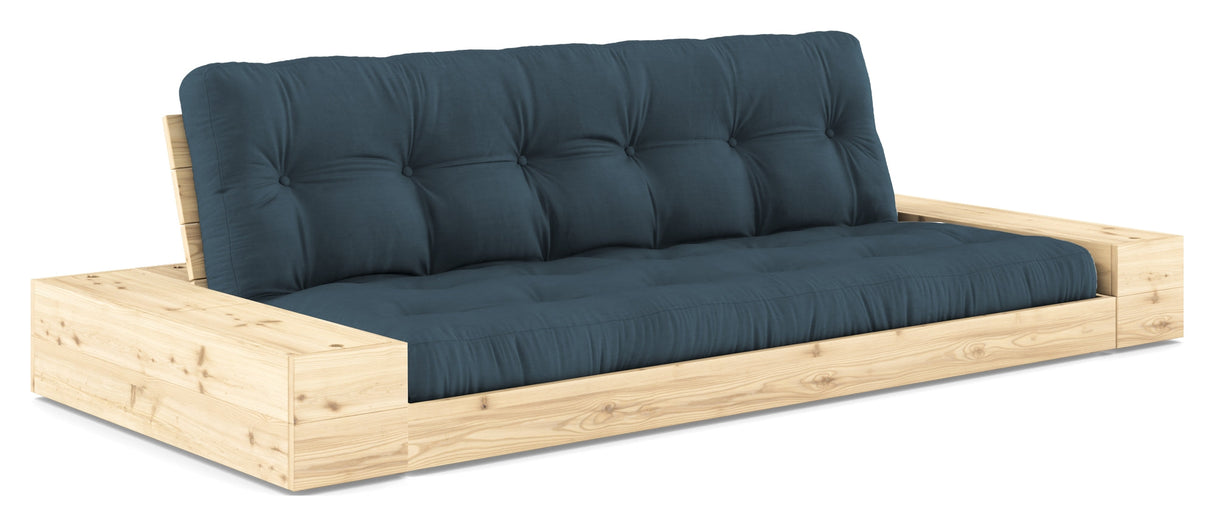 Base Sofa bed with Sideboxes, Petrol Blue/nature