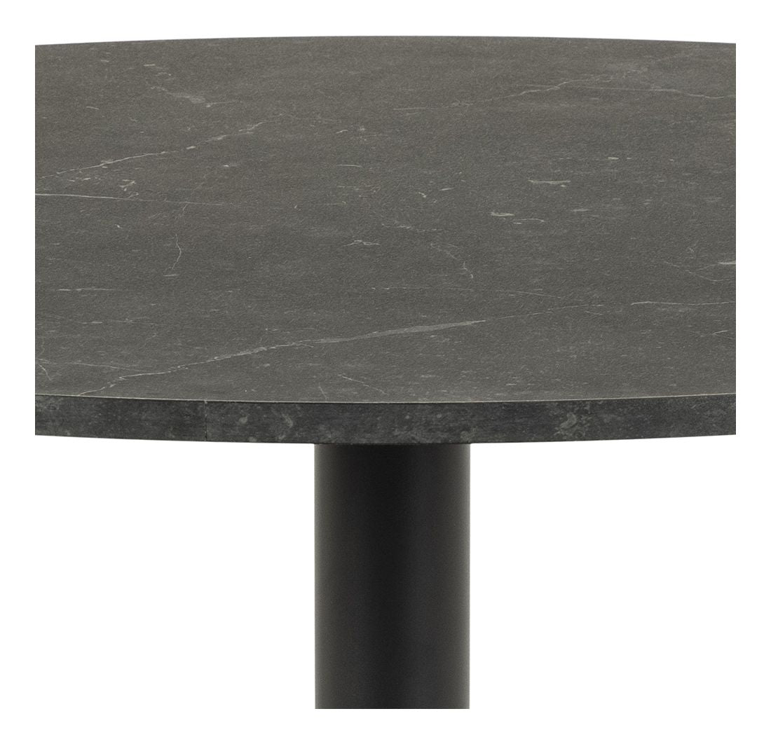 Ibiza Dining table Ø110m. black marble print Matte black, Ø110