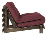 Roots 90 Sofa bed, Brown lacquered pine, Bordeaux