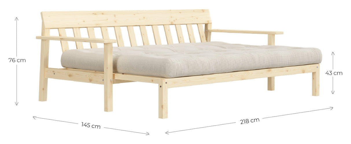 Unwind Sofa Bed 190x100, Off-white/Pine