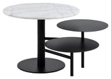 Lahti, coffee table set Ø60 - white/black