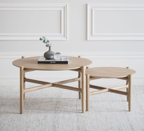 Holton Coffee Table, Ø55, Lacquered Oak