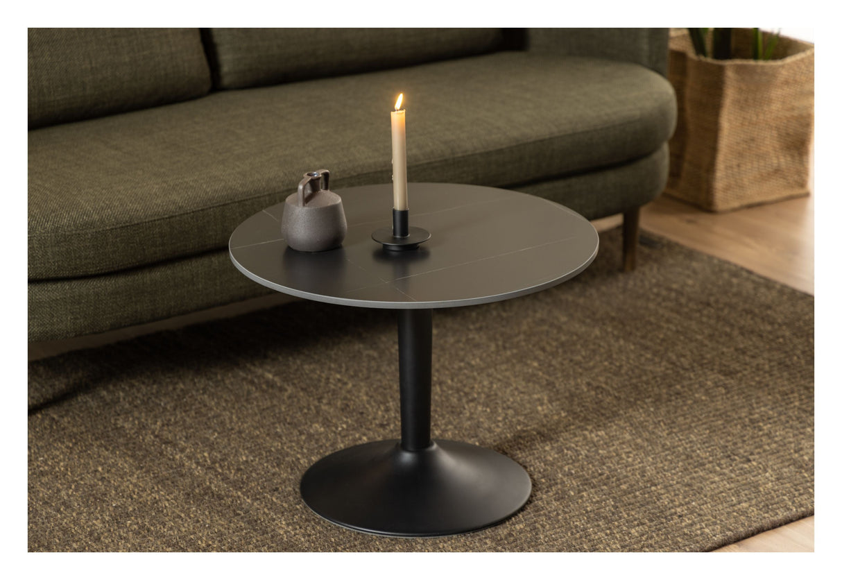 Malta Coffee table, Black ceramic, Ø60