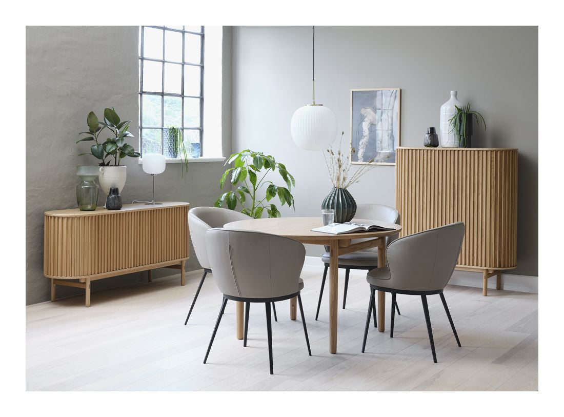 Stockholm Dining table, Oak veneer, Ø120