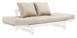 Beat Sofa bed, White lacquered, Pine/Beige