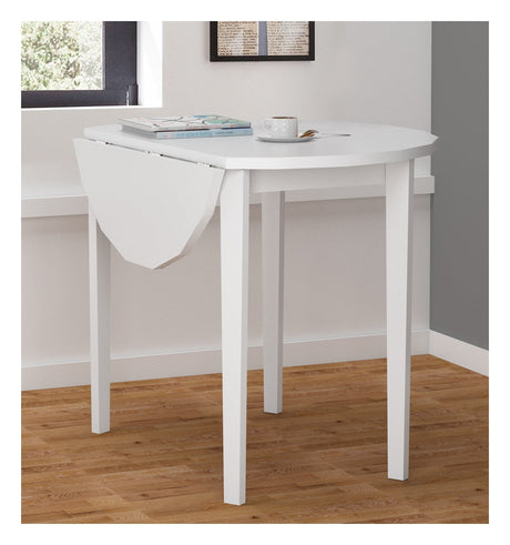 Truman Dining table with 2 flaps Ø91, White