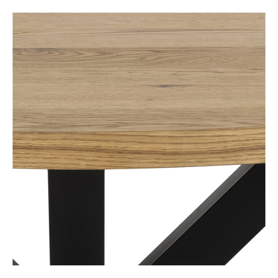 Azure Dining Table, Ø120, Wild veneer/Matte black