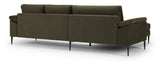 Nabbe 3-pers. Sofa with chaise longue, left green fabric