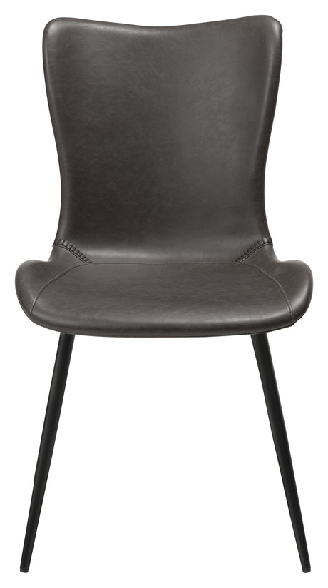 Medusa Dining chair, vintage gray leatherette with black legs