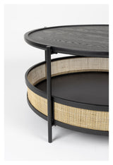 homii Makato Coffee Table Ø80, Black/Nature