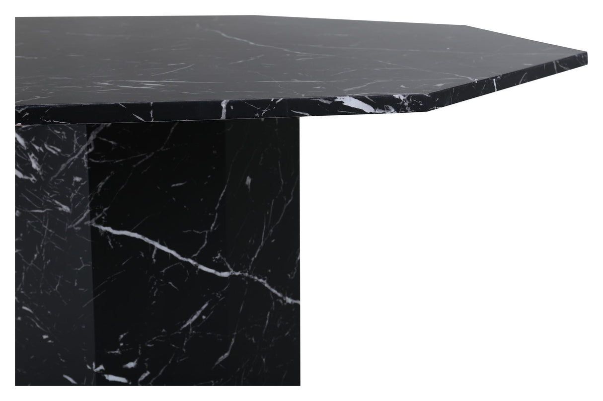 Marbs Dining table, Ø110, Black marble look