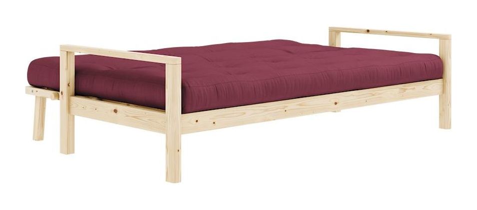 Knob Sofa bed, Lacquered pine, Bordeaux