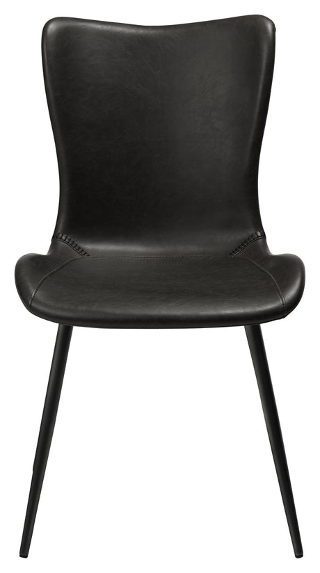 Medusa Dining chair, vintage black leatherette with black legs