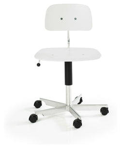 KEVI 2533 Office Chair, White/Polished Chrome