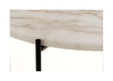 Avila Side table in polished white Guangxi marble, Ø52