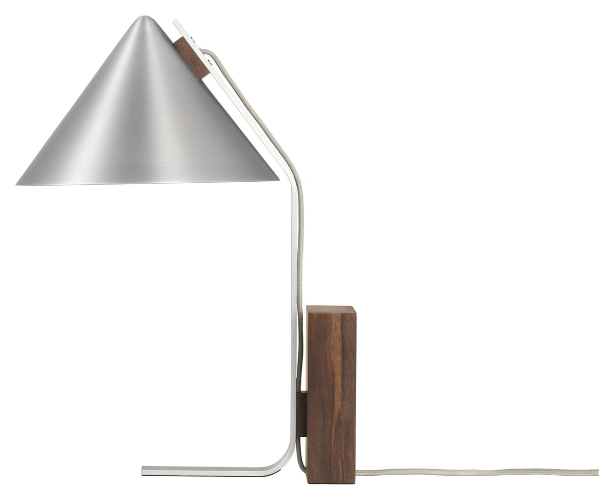 Cone Table Lamp, Brushed Aluminum/Walnut