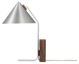 Cone Table Lamp, Brushed Aluminum/Walnut