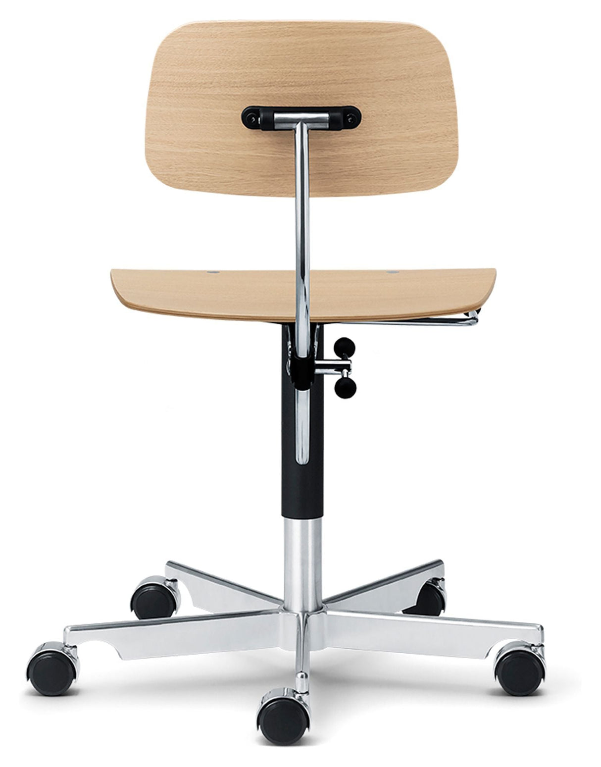 KEVI 2533 Office Chair, Oak/Polished Chrome