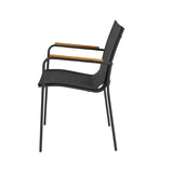 Mood garden chair w/armrests, black/oak