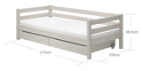 Classic Single Bed w. drawers 90x200, White