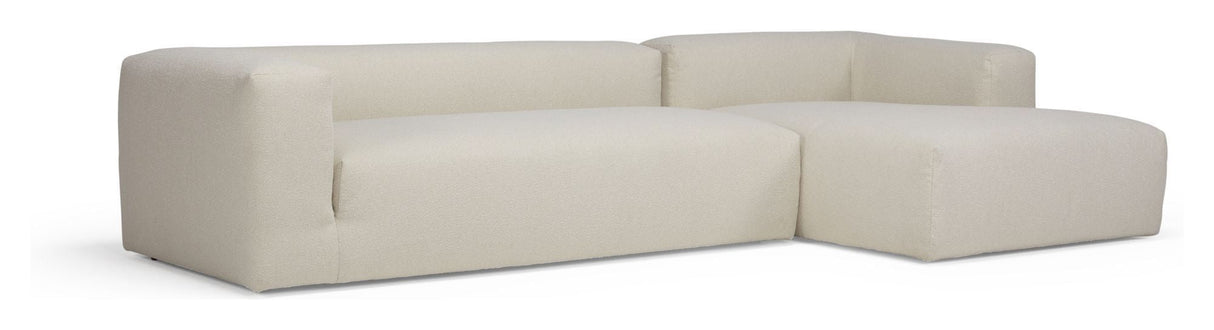 Kornum Sofa with chaise longue right, Offwhite Bouclé