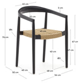 Ydalia, dining chair - nature/black