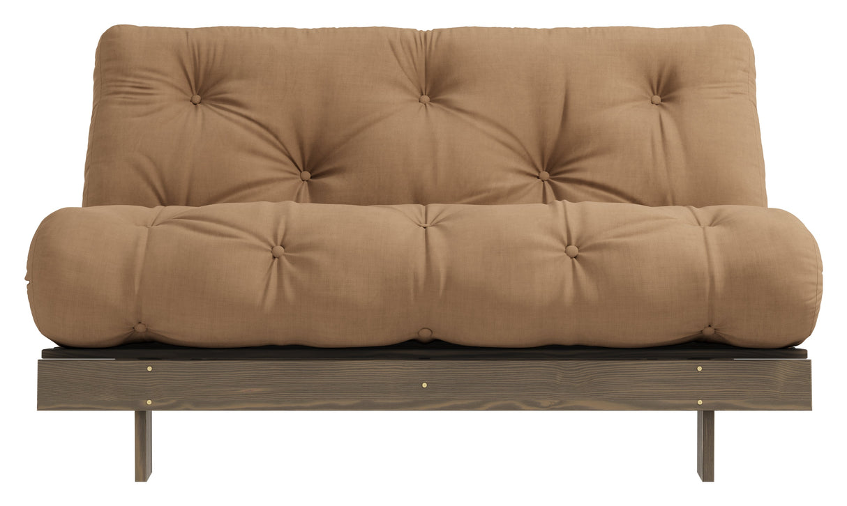 Roots 140 Sofa bed, Brown lacquered pine, Mocca