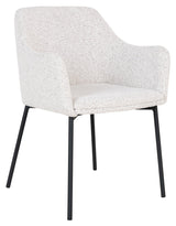 Melilla, Dining chair w/armrests, white/bouclé