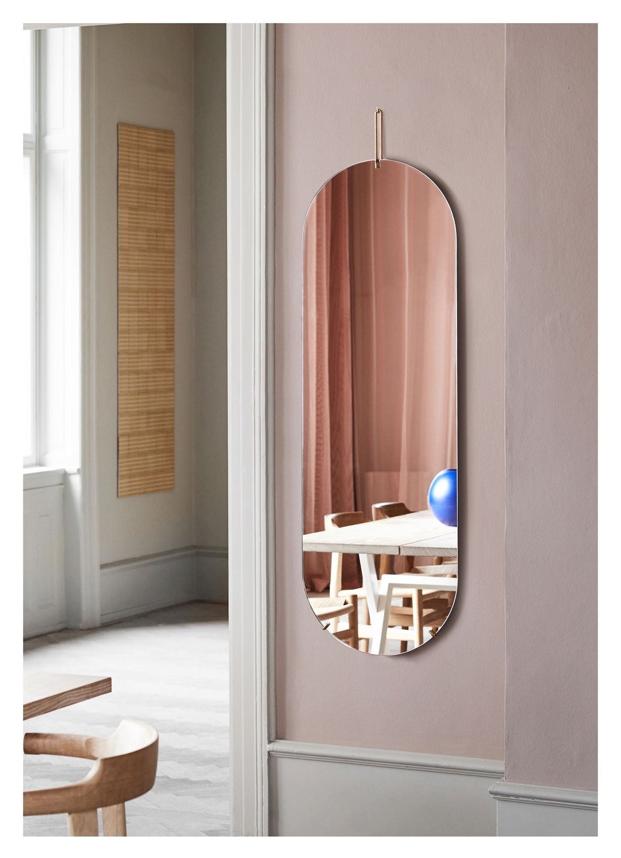 Wall mirror, 133 cm, Brass