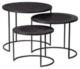 Janna Inset tables, Ø55/48/41, Black/Brown metal