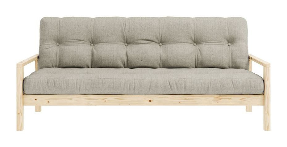 Knob Sofa bed, Lacquered pine, Linen