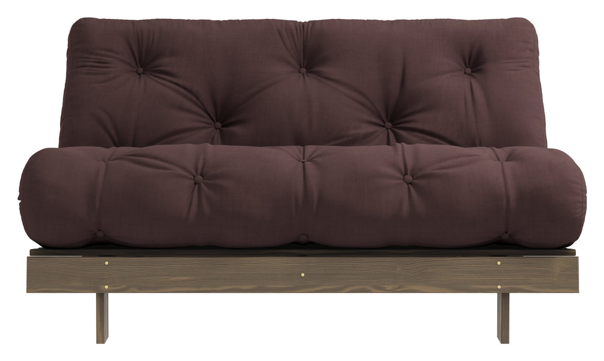 Roots 140 Sofa bed, Brown lacquered pine, Brown