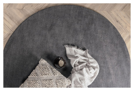 Ulla wool mix rug, Ø200, Dark gray