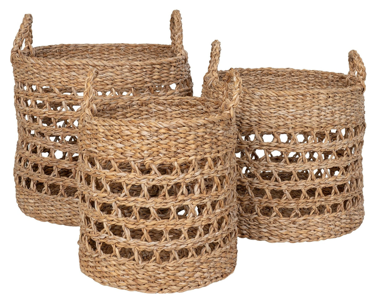 Balok, Basket set of 3, nature/black