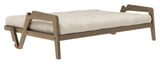 Grab Sofa Bed, Brown lacquered pine, Beige