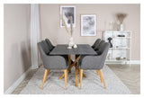 Piazza Dining table in Gray Spraystone w. 6 Comfort Chairs, Gray