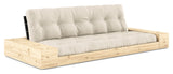 Base Sofa bed with Sideboxes, Linen/black