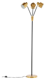 Fan Floor lamp with 3 light sources, Black/Brass, H:175