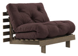 Roots 90 Sofa bed, Brown lacquered pine, Brown