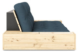 Base Sofa bed with Sideboxes, Petrol Blue/nature