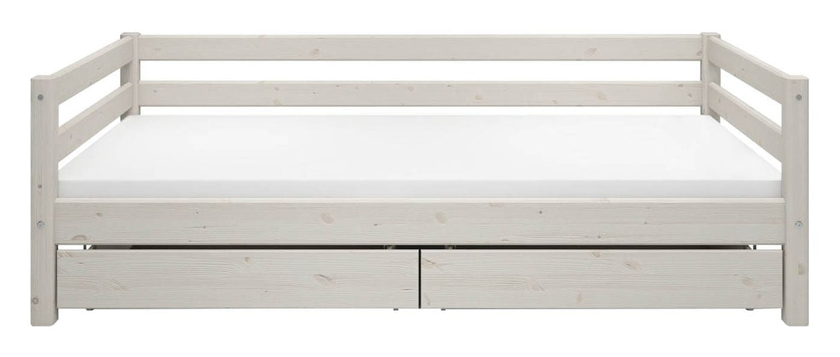 Classic Single Bed w. drawers 90x200, White