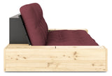 Base Sofa bed with Sideboxes, Bordeaux/black