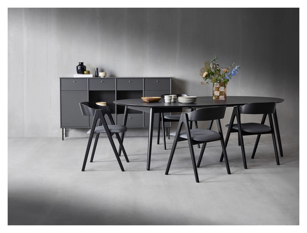 Meza Round Dining Table Ø135, Black/Ben ash