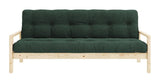 Knob Sofa bed, Lacquered pine, Seaweed velvet