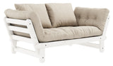 Beat Sofa bed, White lacquered, Pine/Beige