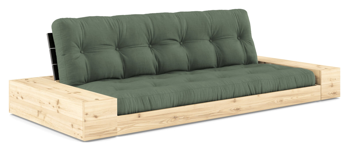 Base Sofa bed with Sideboxes, Olive Green/black